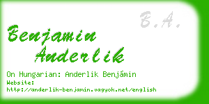 benjamin anderlik business card